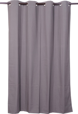 16% OFF on VHome Cotton Grey Floral Eyelet Curtain