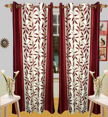 57% OFF on Homeoculture Polycotton Multicolor Striped Eyelet Curtain