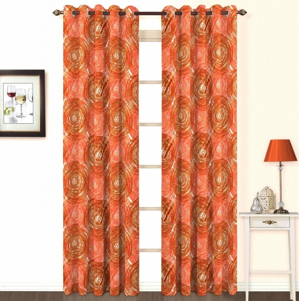 Skipper Polyester Orange Printed Eyelet Curtain Skipper Polyester Orange Printed Eyelet Curtain