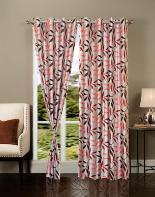 53% OFF on IWS Polyester Multicolor Solid Ring Rod Curtain