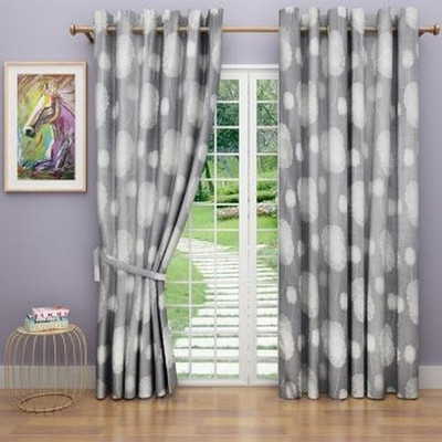 G M HomeFashion Polyester Multicolor Damask Eyelet Curtain