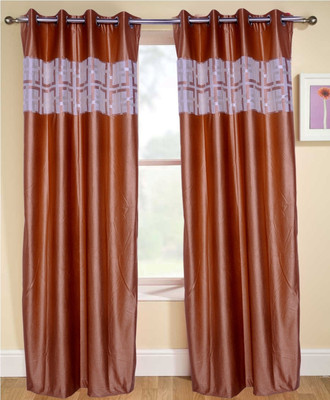 53% OFF on Fresh From Loom Polycotton Skin Solid Eyelet Curtain