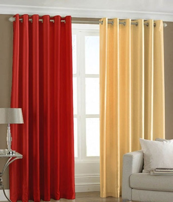 59% OFF on ExpressionsHome Polyester Red, Beige Solid Eyelet Curtain 59% OFF on ExpressionsHome Polyester Red, Beige Solid Eyelet Curtain