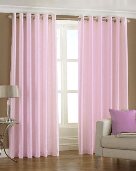 33% OFF on Pindia Polyester Pink Striped Eyelet Curtain