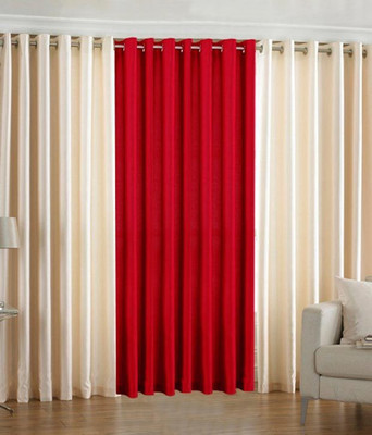 66% OFF on HomeZaara Polyester Red, Beige Solid Eyelet Curtain 66% OFF on HomeZaara Polyester Red, Beige Solid Eyelet Curtain