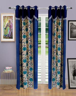 62% OFF on Homefab India Polyester Blue Solid Eyelet Curtain