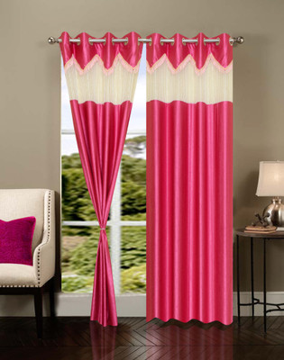 59% OFF on IWS Polyester Multicolor Solid Eyelet Curtain