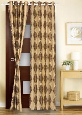 71% OFF on Dreams Polyester Brown Printed Eyelet Curtain