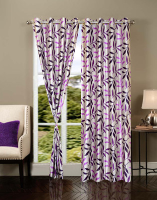 42% OFF on IWS Polyester Multicolor Self Design Eyelet Curtain