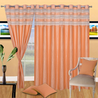 Handloomhub Polyester Golden Solid Eyelet Curtain Handloomhub Polyester Golden Solid Eyelet Curtain