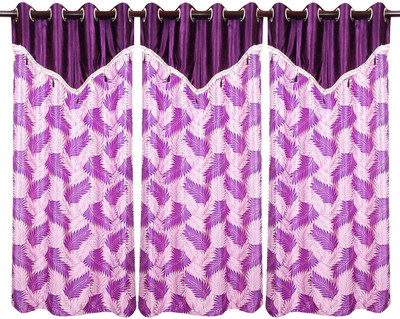 65% OFF on Zikrak Exim Polyester Purple Abstract Eyelet Curtain
