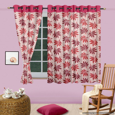 67% OFF on Cortina Polyester Pink Printed Eyelet Curtain