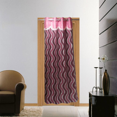 15% OFF on Furnishing Centre Polyester Tones of Pink Striped Eyelet Curtain