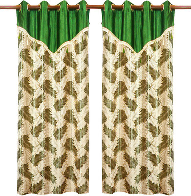 65% OFF on Zikrak Exim Polyester Green Abstract Eyelet Curtain