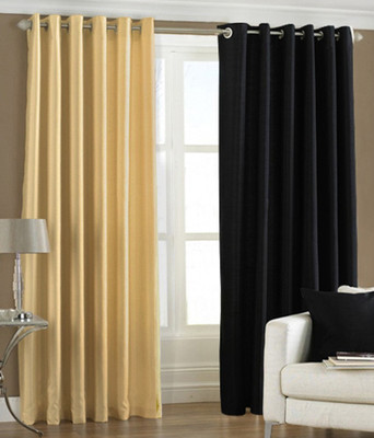 66% OFF on HomeZaara Polyester Black, Beige Solid Eyelet Curtain 66% OFF on HomeZaara Polyester Black, Beige Solid Eyelet Curtain