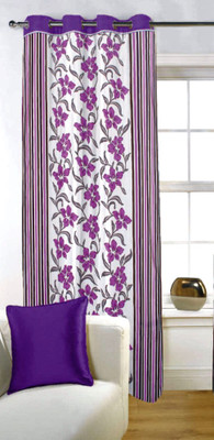33% OFF on Fabutex Blends Purple Floral Eyelet Curtain