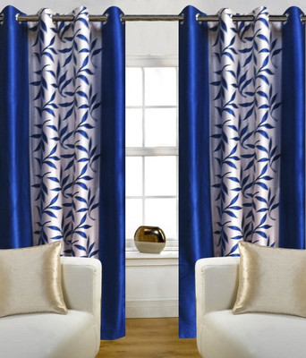 71% OFF on iLiv Polyester Blue Fleur-de-lis Tab Top Curtain