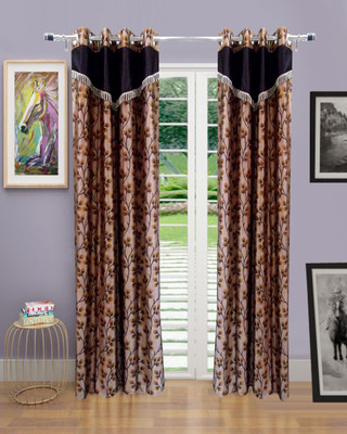 62% OFF on Homefab India Polyester Brown Self Design Eyelet Curtain
