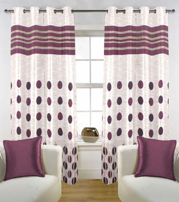 20% OFF on D��cor Special Polyester Pink Geometric Eyelet Curtain