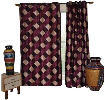 22% OFF on The Fancy Mart Polyester Multicolor Printed Eyelet Curtain
