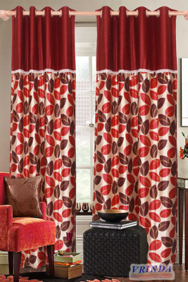 57% OFF on Vrinda Polyester Red Self Design Eyelet Curtain 57% OFF on Vrinda Polyester Red Self Design Eyelet Curtain