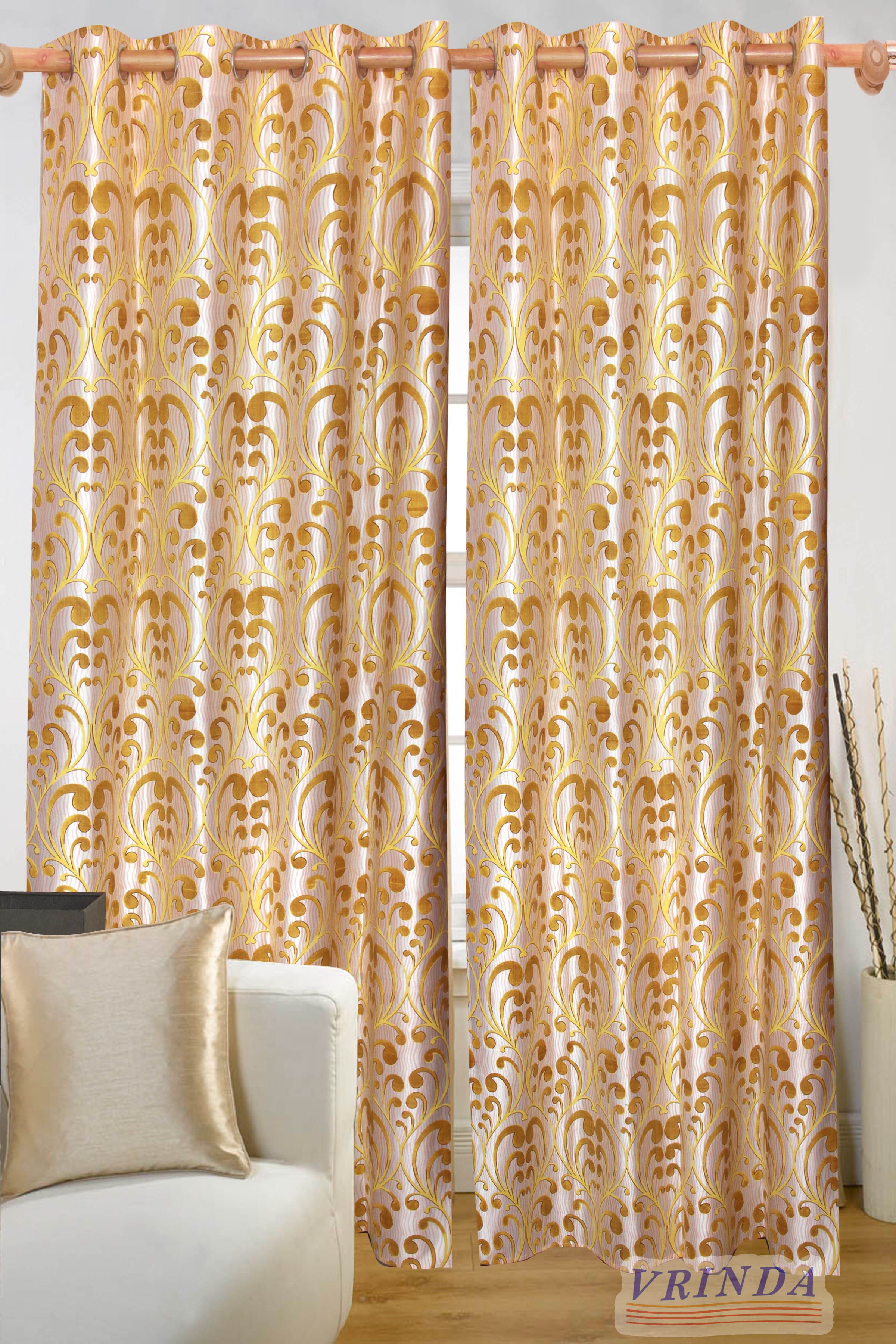 46% OFF on Vrinda Polycotton Multicolor Printed Eyelet Curtain