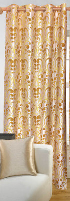 50% OFF on Vrinda Polyester Yellow Printed Eyelet Curtain