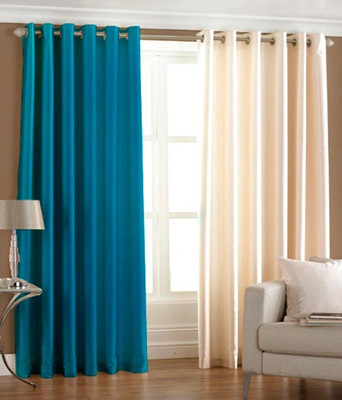 33% OFF on Hargunz Polyester Light Blue, Beige Solid Eyelet Curtain 33% OFF on Hargunz Polyester Light Blue, Beige Solid Eyelet Curtain