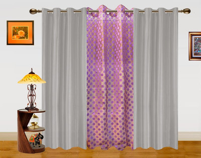 50% OFF on Dekor World Polyester Grey, Purple Polka Eyelet Curtain 50% OFF on Dekor World Polyester Grey, Purple Polka Eyelet Curtain
