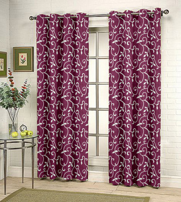42% OFF on Kings Polycotton Purple Floral Eyelet Curtain