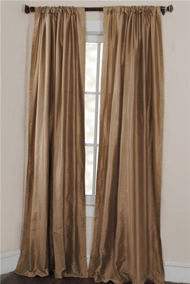 33% OFF on Deco Window Polyester Beige, Black Solid Eyelet Curtain