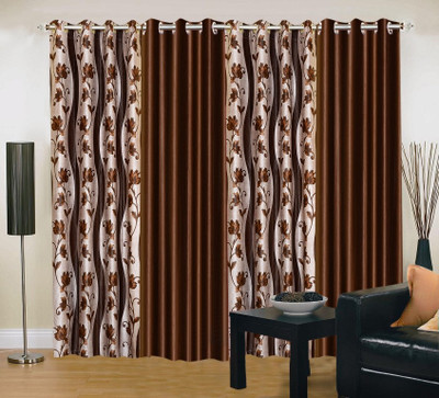 34% OFF on IWS Polyester Brown Printed Eyelet Curtain
