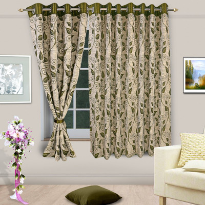 50% OFF on Vorhang Multicolor Floral Eyelet Curtain