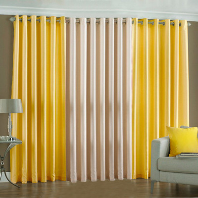33% OFF on Pindia Polyester Multicolor Solid Ring Rod Curtain