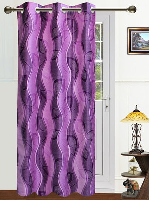 61% OFF on Dekor World Polyester Purple Floral Tab Top Curtain