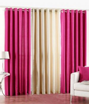 50% OFF on Madhav Product Polyester Multicolor Solid Eyelet Curtain