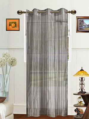 52% OFF on Dekor World Polyester Silver Damask Eyelet Curtain