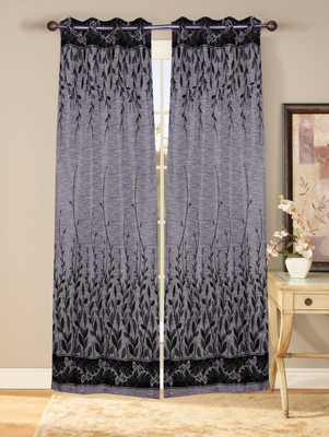 51% OFF on Fresh From Loom Polycotton Green Self Design Eyelet Curtain