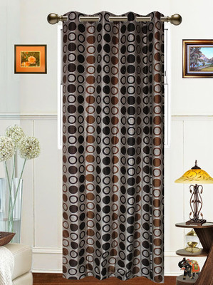 61% OFF on Dekor World Polyester Brown Solid Eyelet Curtain