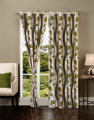 50% OFF on IWS Polyester Multicolor Geometric Eyelet Curtain
