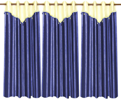 63% OFF on Zikrak Exim Polyester Blue Solid Eyelet Curtain
