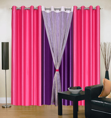 52% OFF on Hargunz Pink, Purple Floral Eyelet Curtain