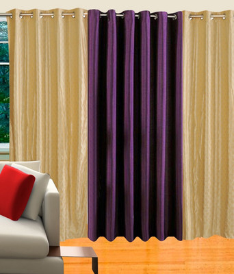 43% OFF on KKK Polyester Multi Geometric Eyelet Curtain