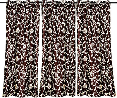 76% OFF on Zikrak Exim Polyester Brown Geometric Eyelet Curtain