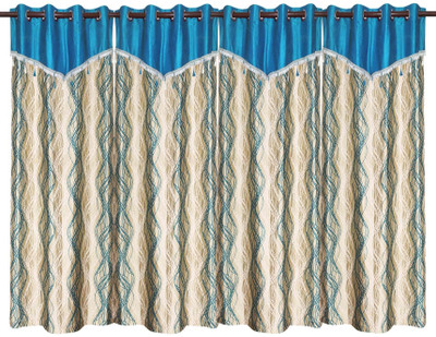 67% OFF on Zikrak Exim Polyester Blue Abstract Eyelet Curtain