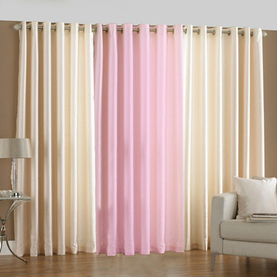 33% OFF on Pindia Polyester Multicolor Abstract Eyelet Curtain
