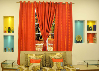 40% OFF on Ariana Cotton Orange Geometric Eyelet Curtain 40% OFF on Ariana Cotton Orange Geometric Eyelet Curtain