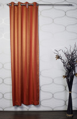 49% OFF on Atria Polyester Yellow Floral Eyelet Curtain