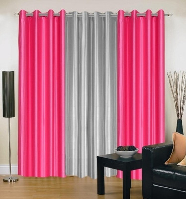 56% OFF on IWS Polyester Multicolor Solid Eyelet Curtain