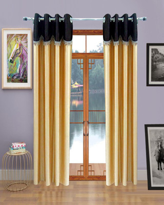 61% OFF on Homefab India Polyester Beige Solid Eyelet Curtain